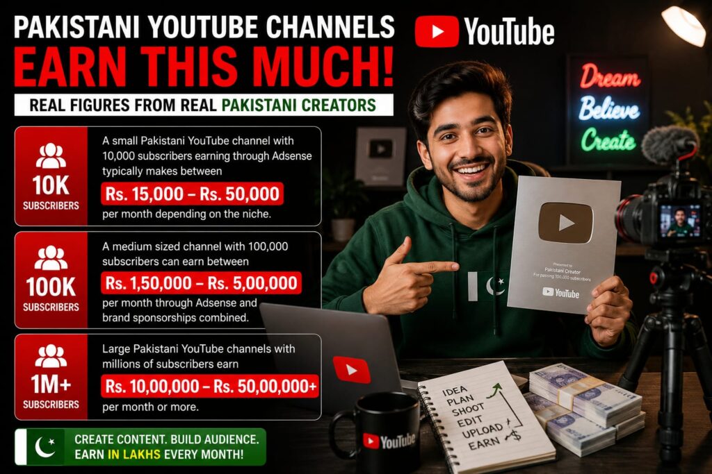 YouTube earning Pakistan online income 2026