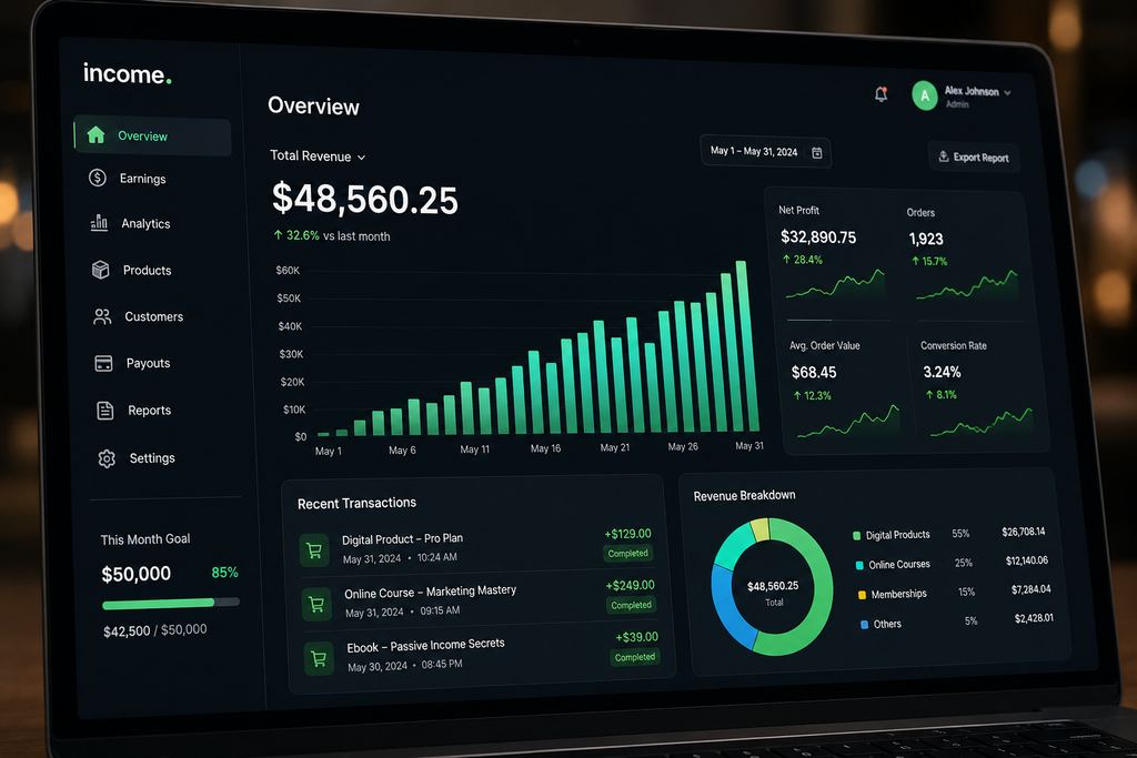how to earn money online with ai freelance earnings dashboard