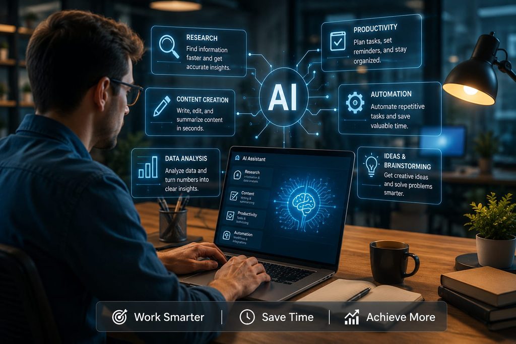 AI productivity tools helping a professional organize work